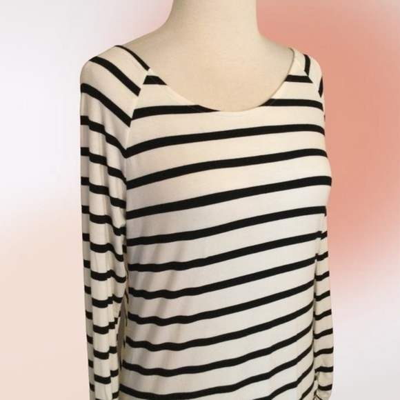 VANILLA Bay Striped Scoop Neck Ruched Body Con Mini Dress Med - Picture 4 of 8